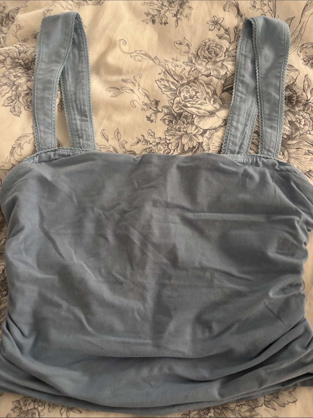Free People Dusty Blue Wide-Strap Tank Top